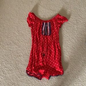 🎇 Red 4th of July Romper